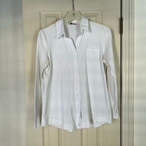 Cabi knit/cotton button down top